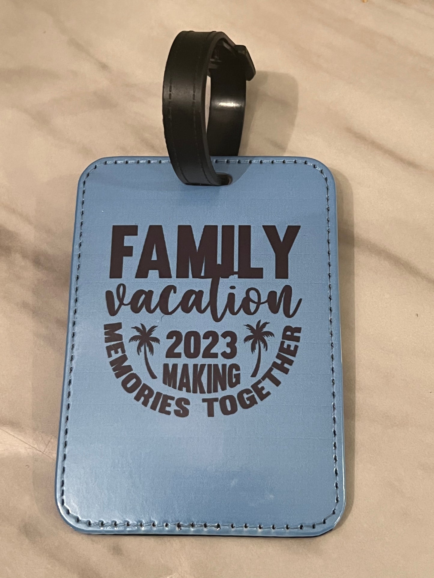 LilliKat Faux Leather Luggage Tag-Family Vacation