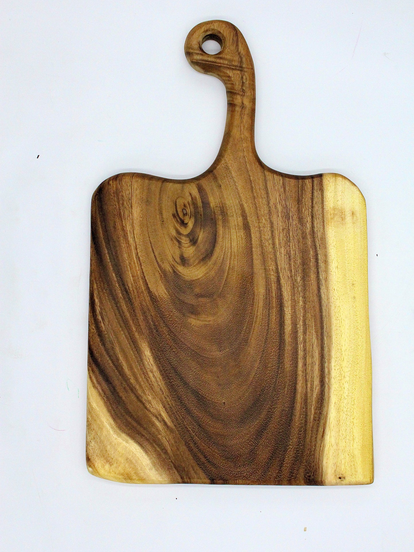 Live Edge Charcuterie or Cutting Board w/handle - Large - 18"x10"x1" - East Indian Walnut