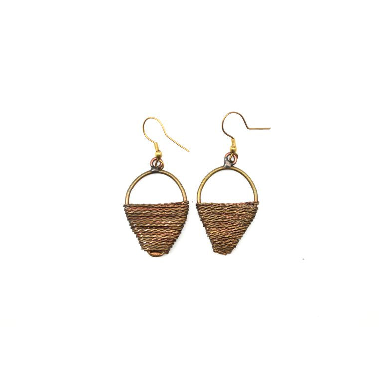 Basketweave Half Chain Wrapped Earrings