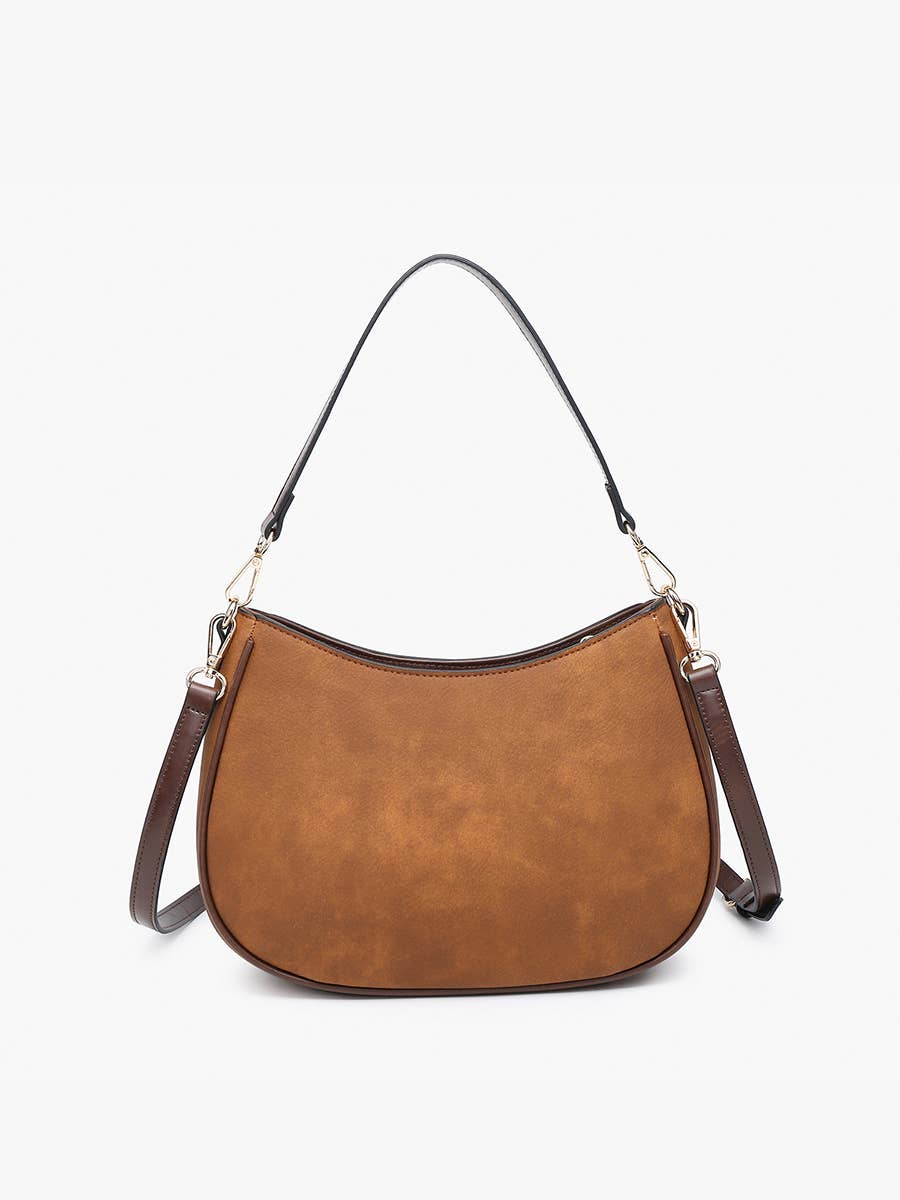 M2543 Zoe Two-Tone Distressed Crossbody: Black