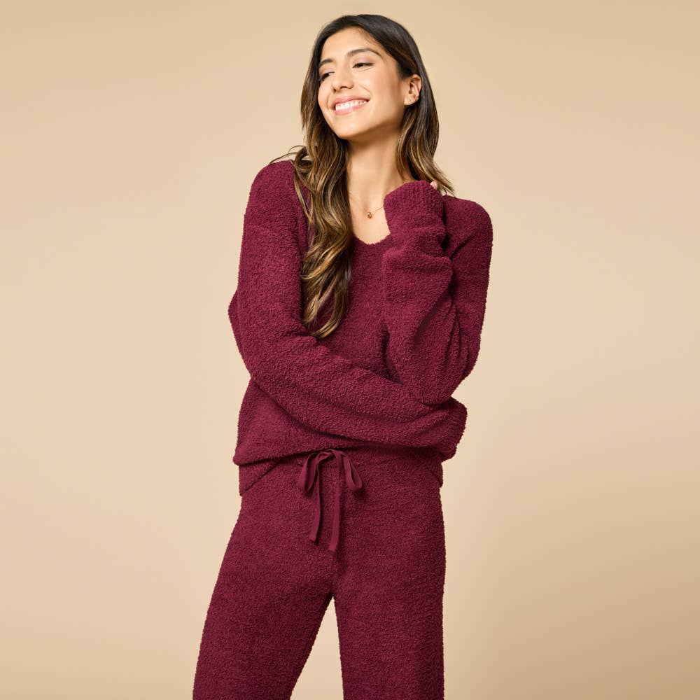 Oprah's Fave 2024 - Solid Marshmallow V-Neck Lounge Set: Espresso / S