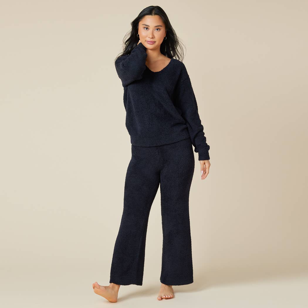 Oprah's Fave 2024 - Solid Marshmallow V-Neck Lounge Set: Espresso / XL