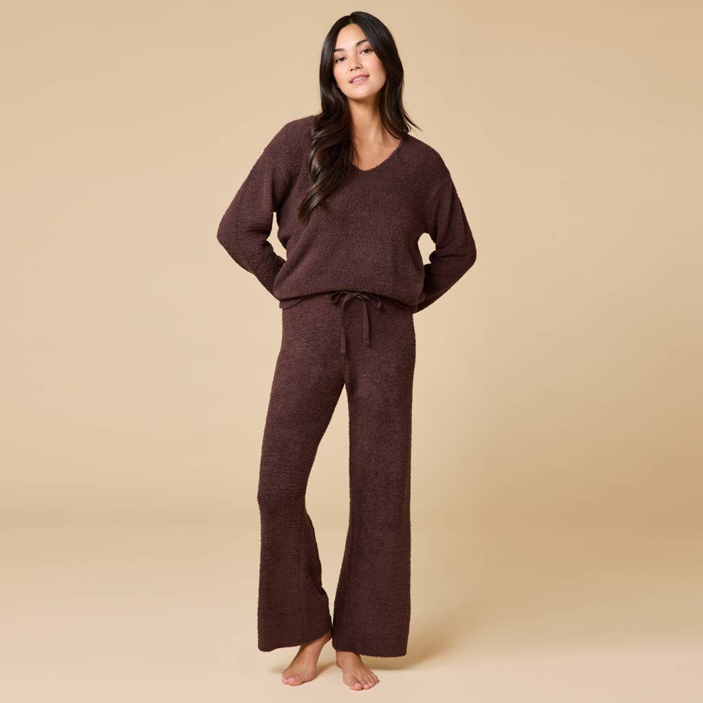 Oprah's Fave 2024 - Solid Marshmallow V-Neck Lounge Set: Espresso / XL