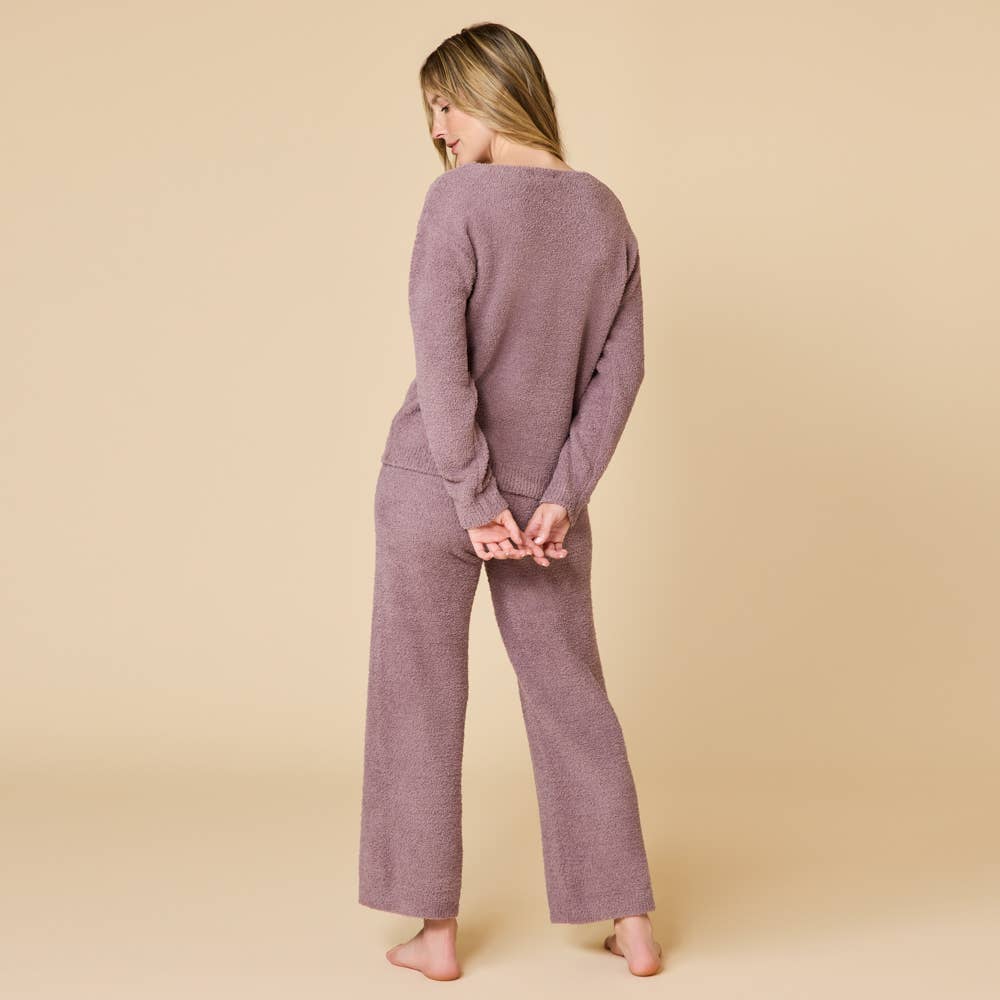 Oprah's Fave 2024 - Solid Marshmallow V-Neck Lounge Set: Espresso / L