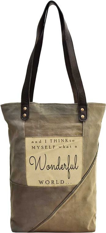 And I Think To Myself Recycled Military Tent Tote