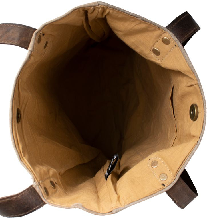 And I Think To Myself Recycled Military Tent Tote