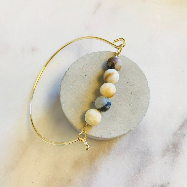 Amazonite Stone hinged Bracelet