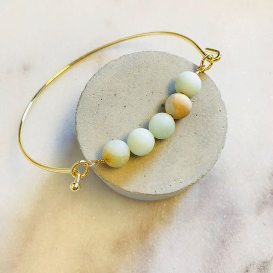 Amazonite Stone hinged Bracelet