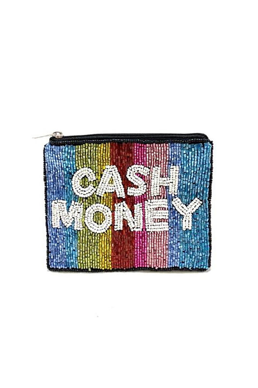 Cash Money Beaded Pouch